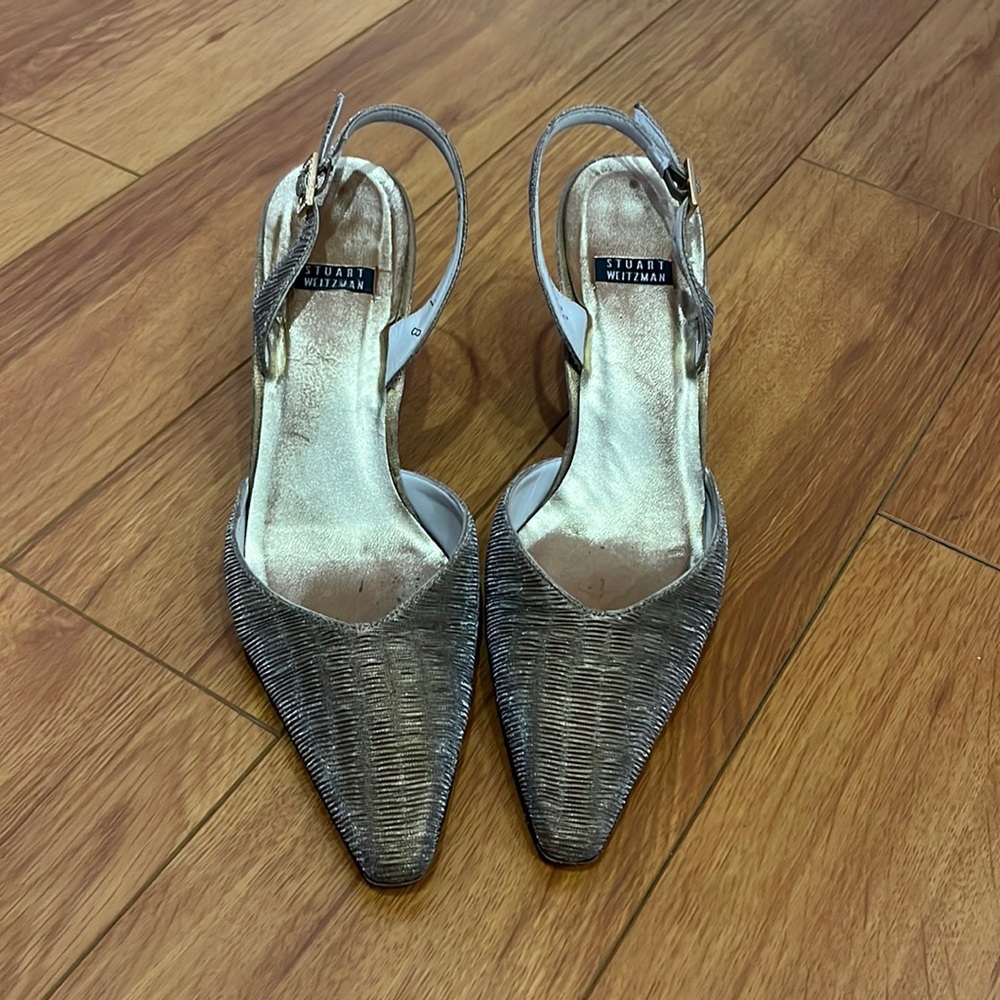 Authentic Stuart Weitzman Gold Heels - image 1